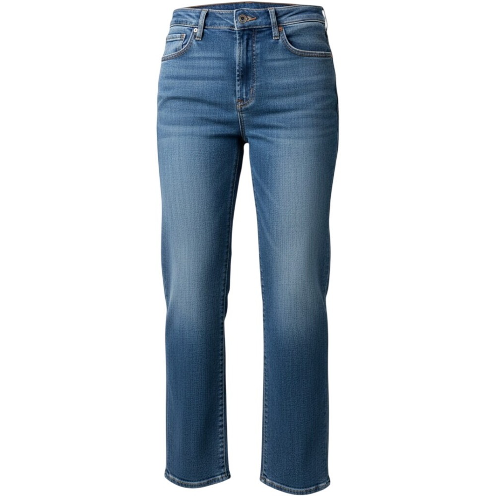 Express Womens High Rise Wide Leg Stretch Jeans Medium Wash Blue Size 8R